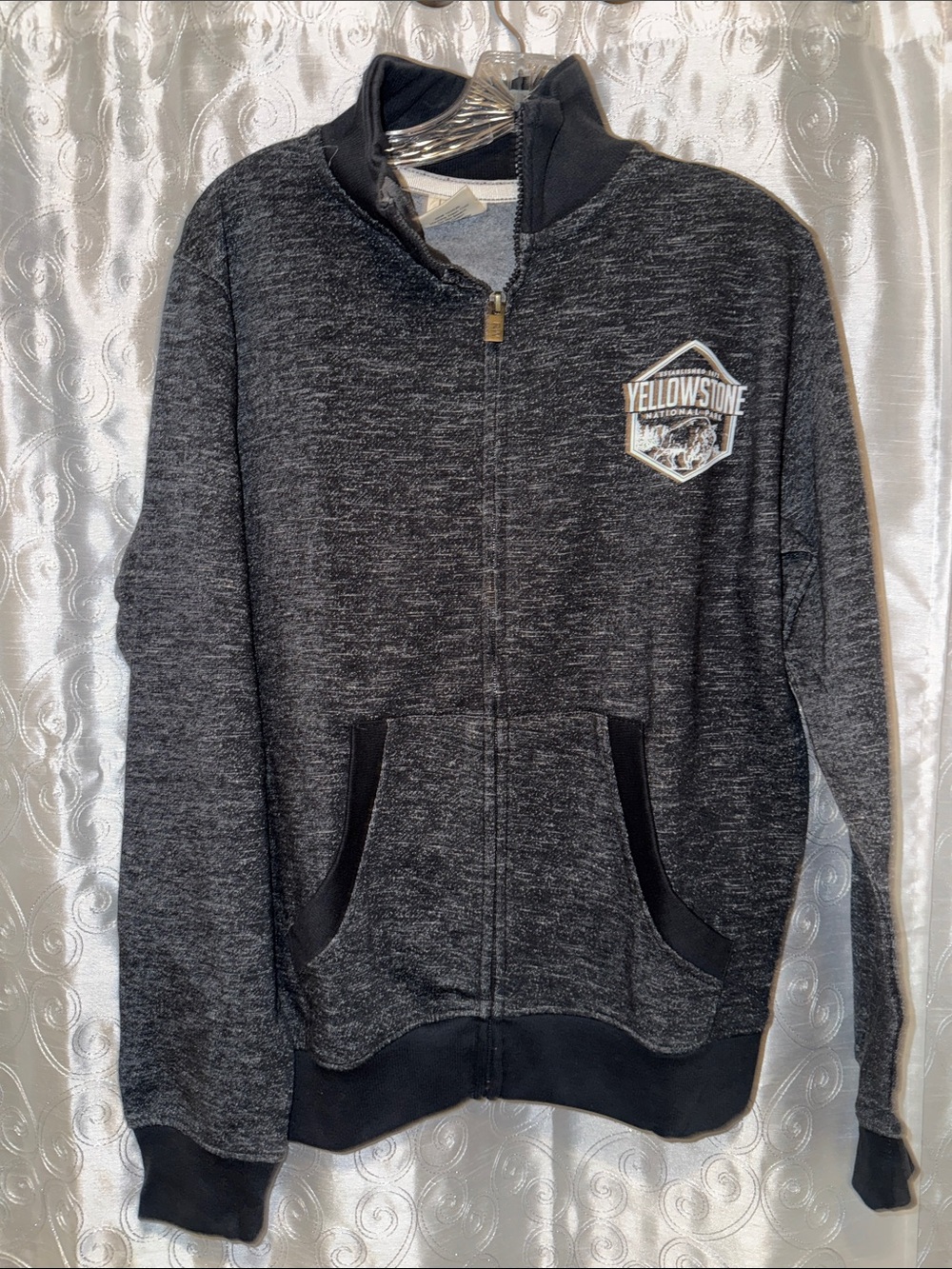 Ragwear Yellowstone Embroidered Zip-Up Sweatshirt - Charcoal Heather Size S 🔥G12